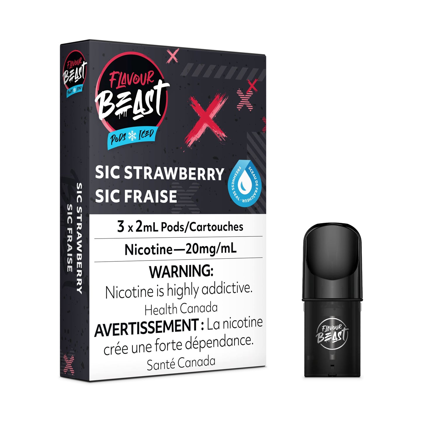 Sic Strawberry Iced - FB CLOSED PODS Flavour Beast Flow 