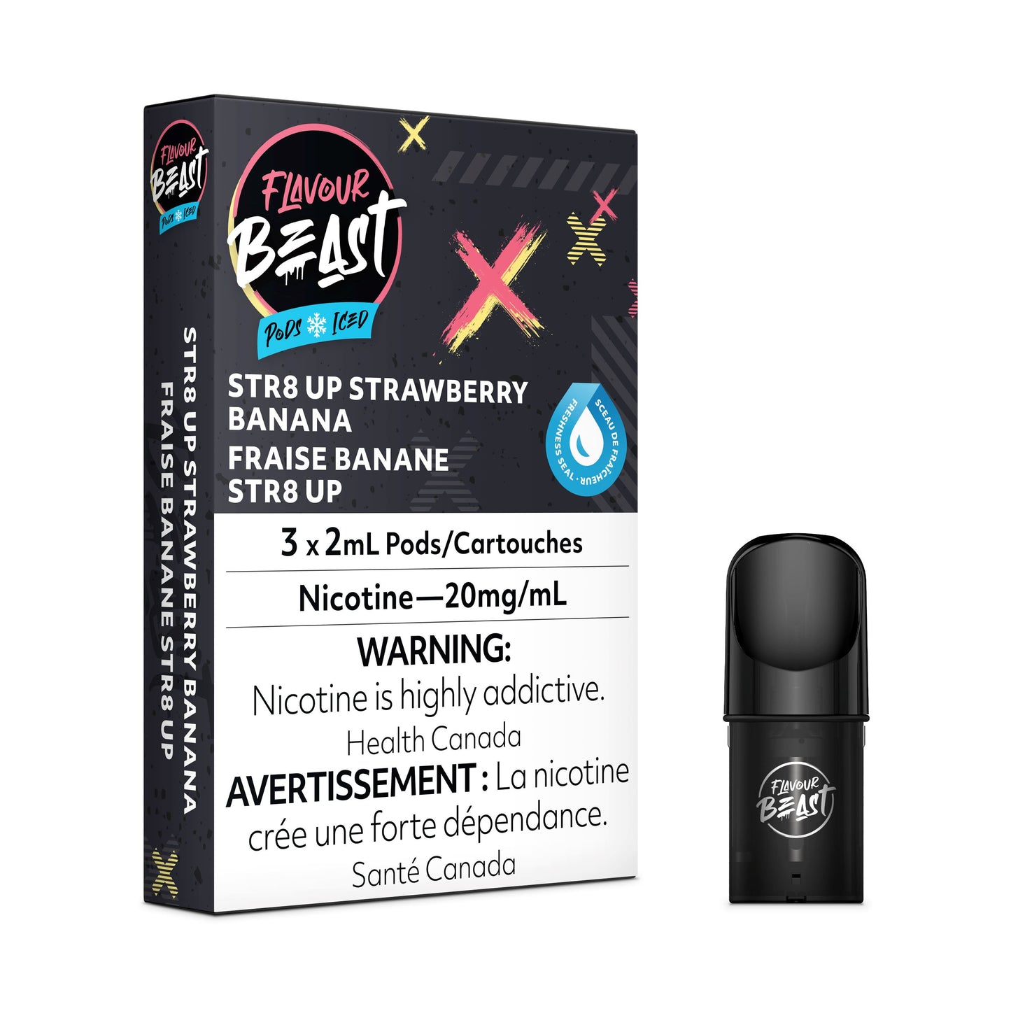 Str8 Up Strawberry Banana Iced - FB CLOSED PODS Flavour Beast Flow 