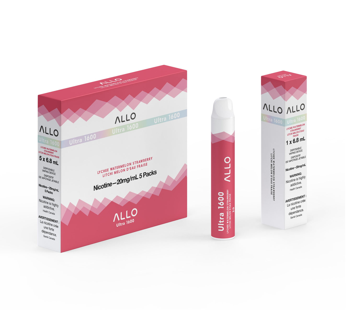Load image into Gallery viewer, Lychee Watermelon Strawberry - 1600 Disposable Allo 1600 
