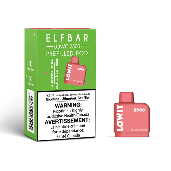 Strawberry Ice - Lowit 2500 CLOSED PODS Elf Bar 